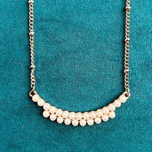 Authentic Juicy Couture Y2K Vintage Pearl Bar Pendant Necklace – Gold Tone